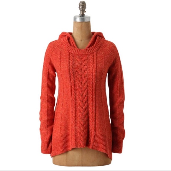 Anthropologie Sweaters - Anthropologie Moth's Fireside Hooded Sweater Red